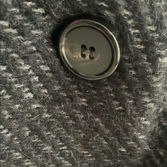 Bennetton Black and Gray Wool/Mohair Blend Coat - Picture 3 of 9